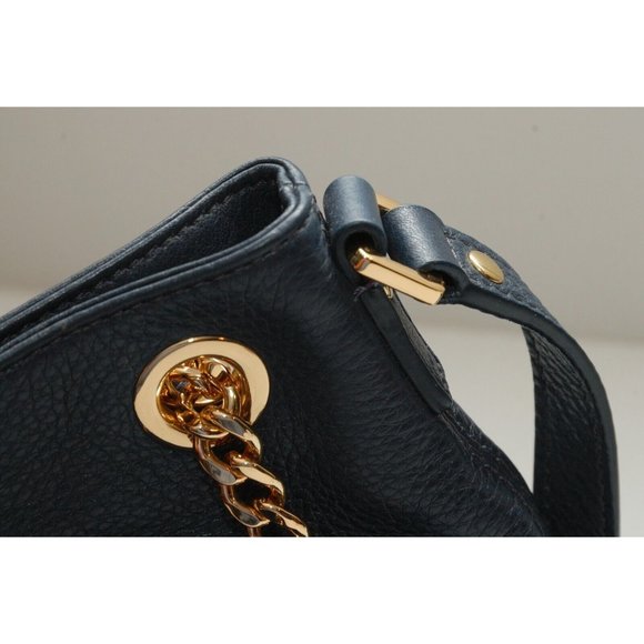 Michael Kors Jet Set Pebbled Leather Medium Shoulder Tote in Blue PreOwnedNice - Picture 8 of 16